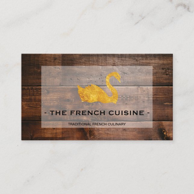 Gold Swan Wood Panel Visitenkarte (Vorderseite)