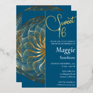 Gold Sweet 16 Einladung