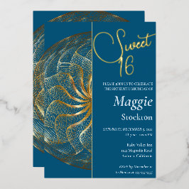 Gold Sweet 16 Invitation