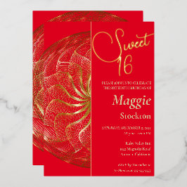 Gold Sweet 16 Invitation