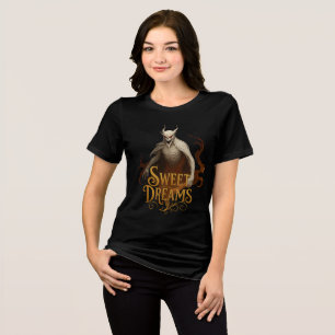 Gold “Sweet Dreams” Demon Horror Artwork Tri-Blend Shirt