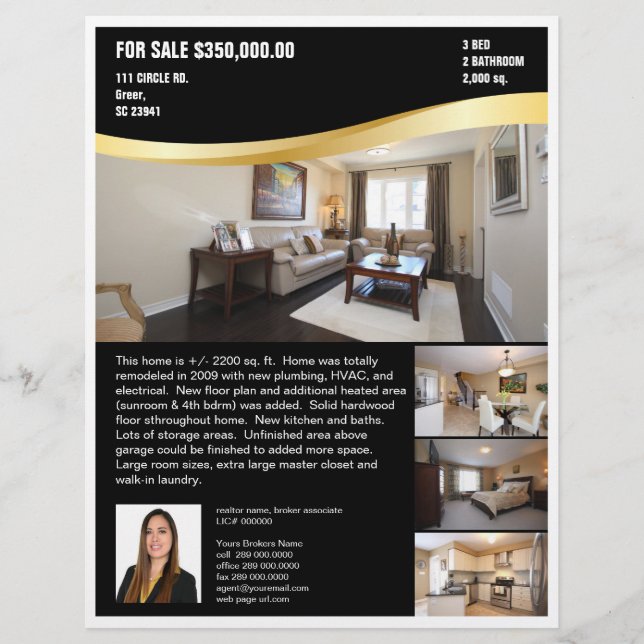 Gold Swoosh Realtor Flyer (Vorne)