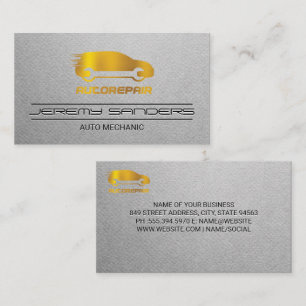 Gold-Symbol   Auto-Reparatur-Logo Visitenkarte