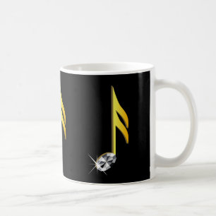 Gold-Symbol einer Musiknote 1/16 Kaffeetasse