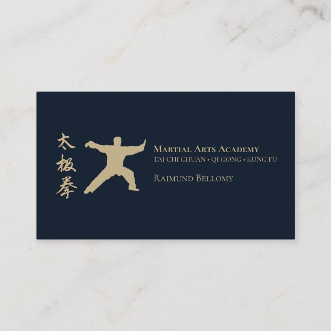 Gold Tai Chi Business Card Visitenkarte (Vorderseite)