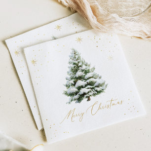 Gold & Tannenbaum Weihnachten Serviette