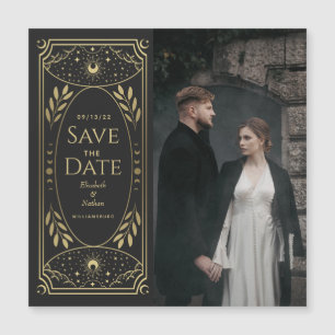Gold Tarot Card Foto Save the Date Magneteinladung