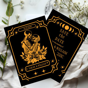 Gold Tarot Goth Save-the-Date-Hochzeits-Einladung Einladung