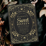 Gold Tarot Witchy Sweet 16 Geburtstagsparty Einladung<br><div class="desc">Elegantes und modernes Design inspiriert durch eine Tarot-Karte. Design ist keine echte Folie. Sie können dies durch einen Klick auf "PERSONALISIEREN" weiter anpassen. Matching Items in unserem Shop für ein komplettes Party Thema.</div>