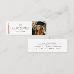 Gold Tassel & Cap Welcher Abschluss die Namenskart Mini Visitenkarte