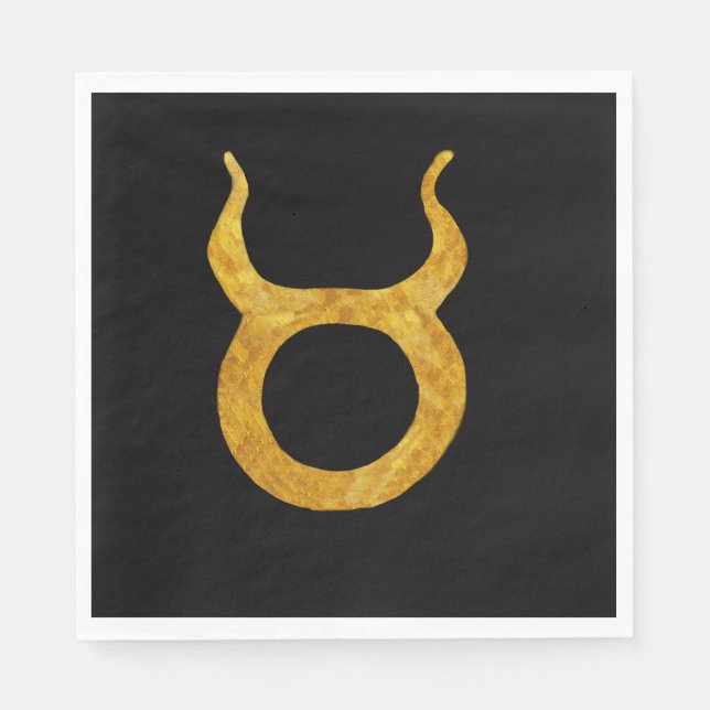 Gold Taurus Astrologie Zeichen Custom Serviette (Vorderseite)