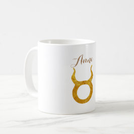 Gold Taurus Zodiac Astrologie Signature Individuel Kaffeetasse