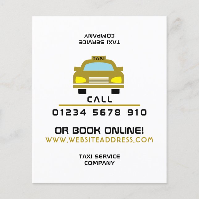 Gold Taxi Cab Logo with Price List Flyer (Vorne)