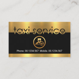 Gold Taxi Service Signage Border Private Driver Visitenkarte