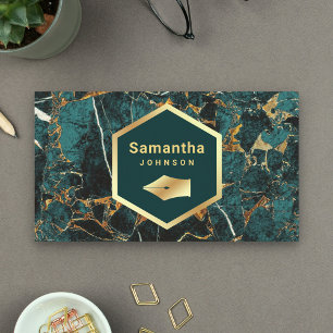 Gold Teal Grün Marmor Füller Feder Professional Visitenkarte