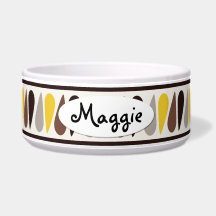 Gold Teardrop Personalisierte Keramik Dog Bowl