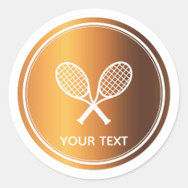 Gold Tennis Rackets Sport Thema Spieler Benutzerde Runder Aufkleber