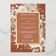 Gold Terracotta Floral Boho Wedding