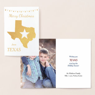 Gold Texas Star Foto Template Weihnachten Folienkarte
