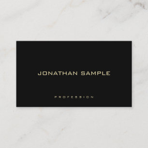 Gold Text Beruflich Elegant Simple Black Modern Visitenkarte