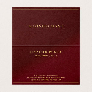 Gold Text Professional Elegant Vorlage Gefaltet Visitenkarten