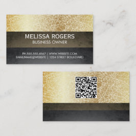 Gold Textur | Farbblöcke | QR-Code Visitenkarte