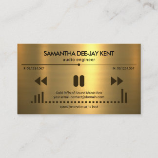 Gold Texture Audio Display Sound Engineer Deejay Visitenkarte