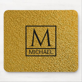 Gold Texture Mouse Pad mit Initial & Name Mousepad