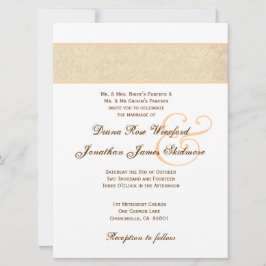 Gold texturierte Damaskus und Gold-Metallic Einladung