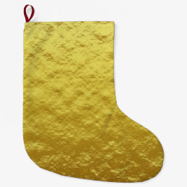 Gold Texturmuster (Luxuriöses Goldenes Glühen) Großer Weihnachtsstrumpf