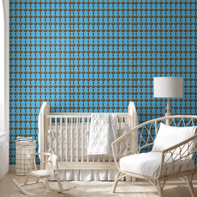 Gold Thammer blaue texturierte Vinyl Tapete (Kinder)