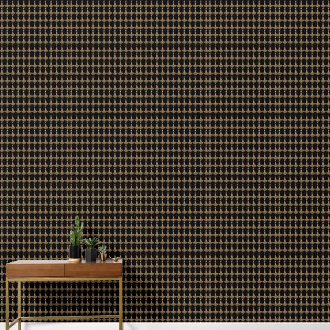 Gold Thammer schwarz glatte Vinyl Tapete (Hausflur)