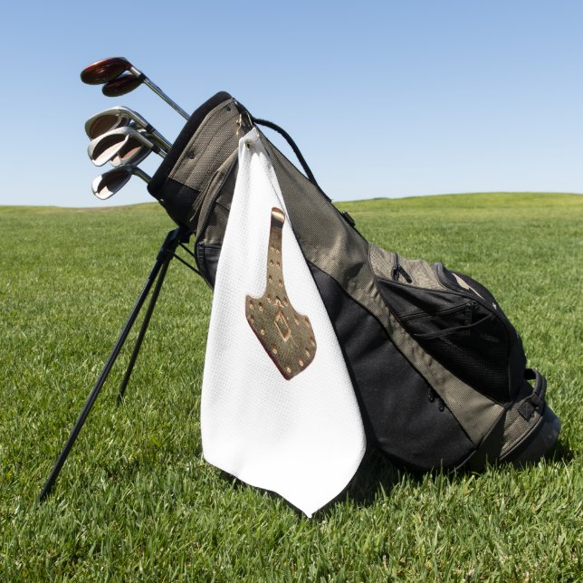 Gold Thammer weißes Golfhandtuch (Gras)