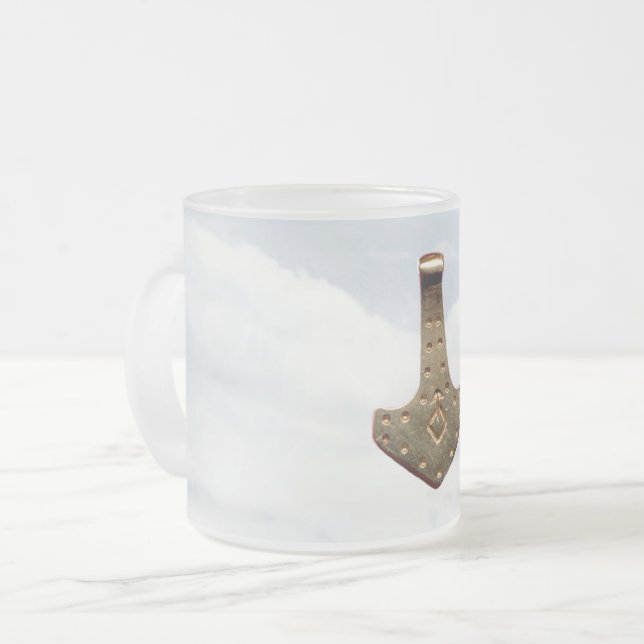 Gold Thammer Wolken mattierte Tasse (Vorderseite Links)