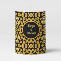 Gold Theme Verzierte Stickerei Muster mit Namen