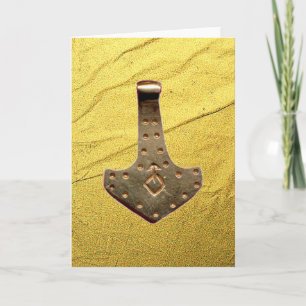 Gold Thor Hammer Gold Ader Grußkarte Karte