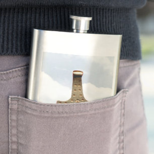 Gold Thor Hammer Wolken Edelstahl-Kolben Flachmann