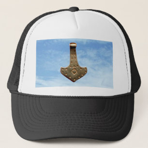 Gold Thor Hammer Wolken Schwarz-Weiß Hut Truckerkappe