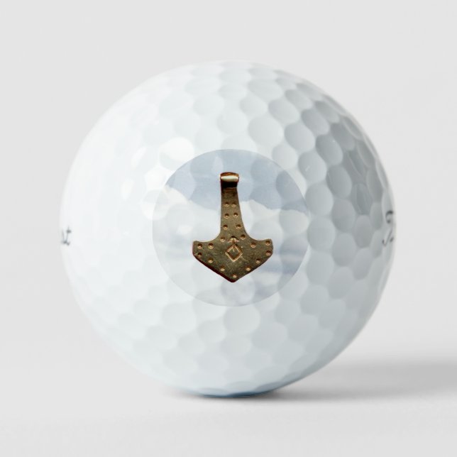 Gold Thor Hammer Wolken Titleist Golf Bälle 12 pk (Vorderseite)