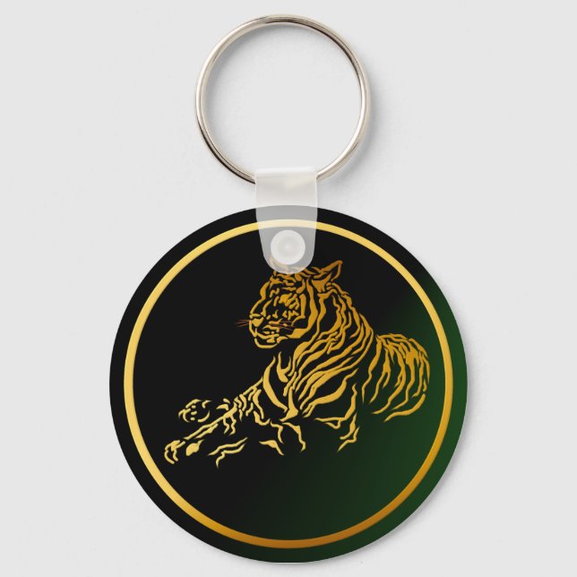 Gold Tiger Schlüsselanhänger (Vorderseite)