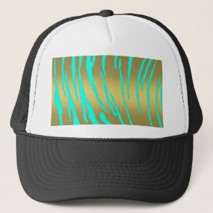Gold Tiger Stripes Aqua Truckerkappe