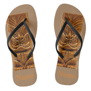 Gold Tiki Skulptur Thunder_Cove Flip Flops