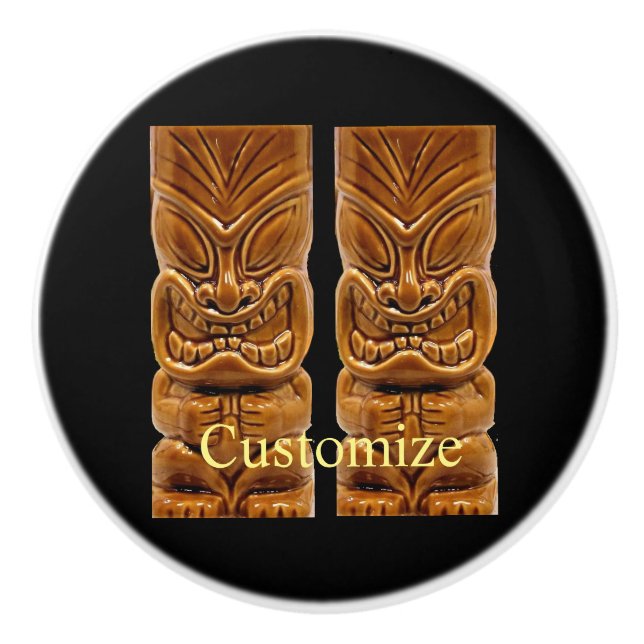 Gold Tiki Skulptur Thunder_Cove Keramikknauf (Vorderseite)