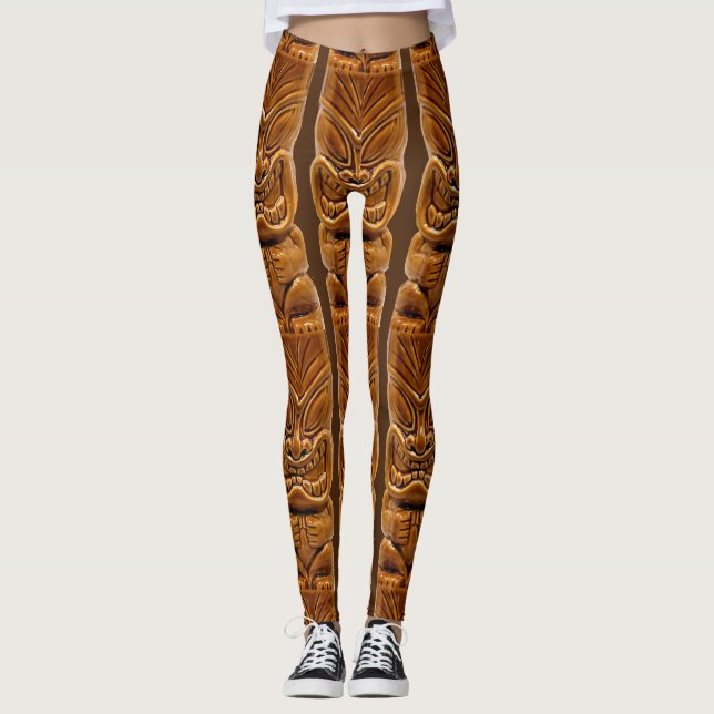 Gold Tiki Skulptur Thunder_Cove Leggings (Vorderseite)