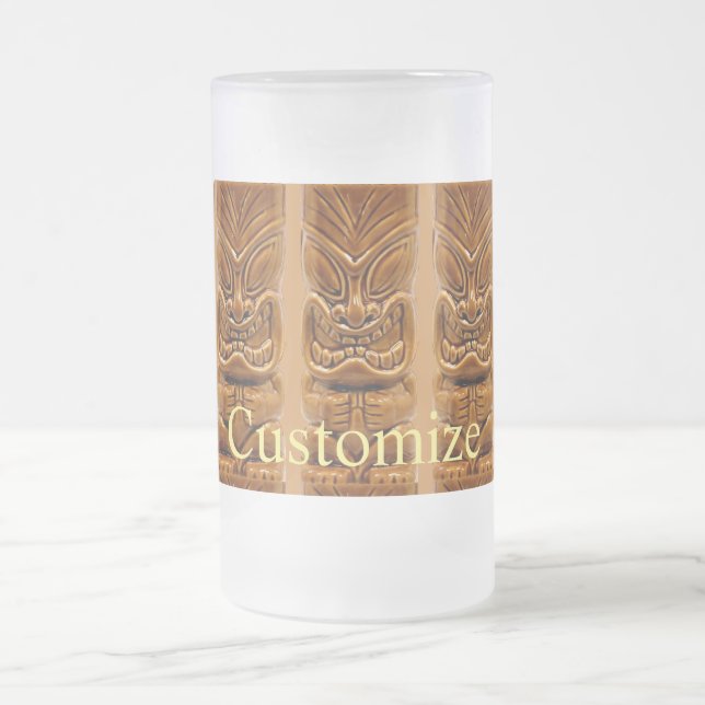 Gold Tiki Skulptur Thunder_Cove Mattglas Bierglas (Mittel)