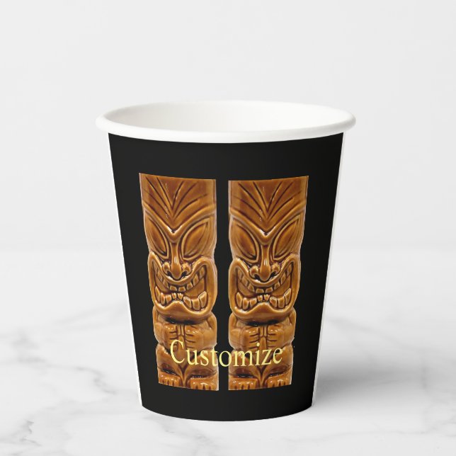 Gold Tiki Skulptur Thunder_Cove Pappbecher (Vorderseite)