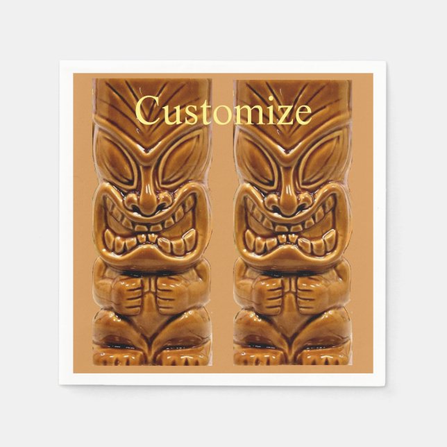 Gold Tiki Skulptur Thunder_Cove Serviette (Vorderseite)