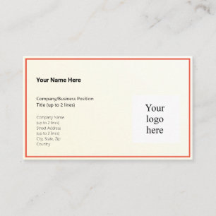Gold Tint Gradient & Orange-Red Logo Std. Visitenkarte