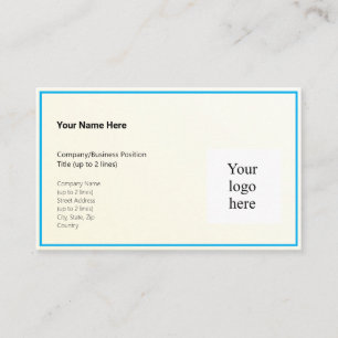 Gold Tint Gradient & Sky Blue Logo Std. Visitenkarte