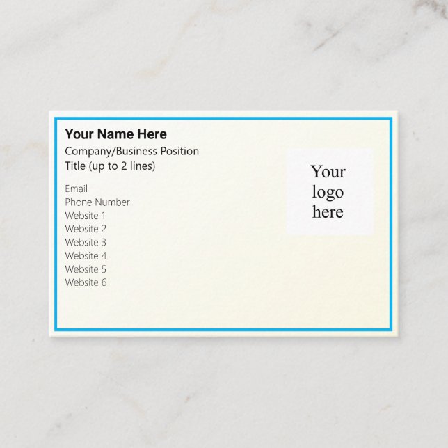Gold Tint Gradient & Sky Blue Online Biz Logo Visitenkarte (Vorderseite)